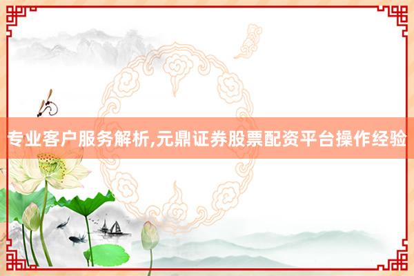 专业客户服务解析,元鼎证券股票配资平台操作经验