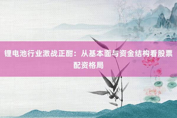 锂电池行业激战正酣：从基本面与资金结构看股票配资格局