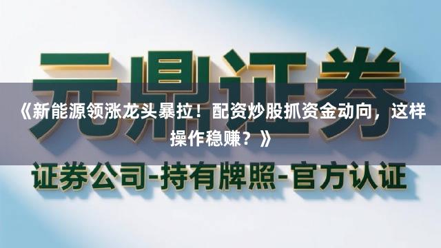 《新能源领涨龙头暴拉！配资炒股抓资金动向，这样操作稳赚？》
