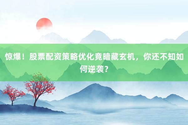 惊爆！股票配资策略优化竟暗藏玄机，你还不知如何逆袭？