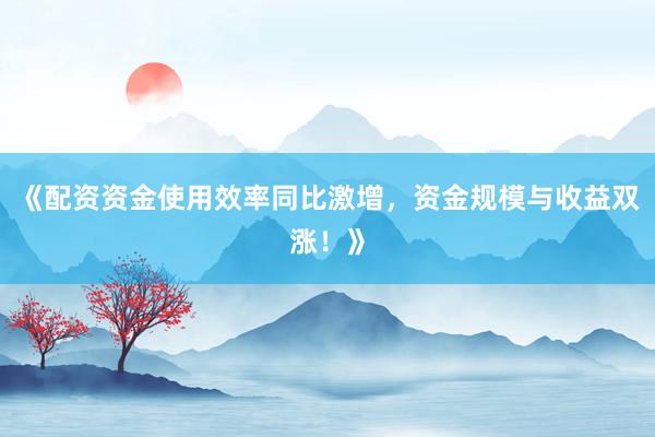 《配资资金使用效率同比激增,资金规模与收益双涨!》
