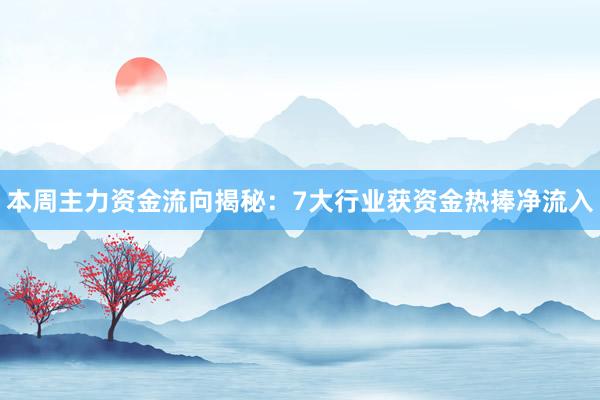 本周主力资金流向揭秘：7大行业获资金热捧净流入