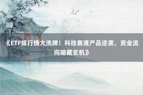 《ETF排行榜大洗牌！科技赛道产品逆袭，资金流向暗藏玄机》