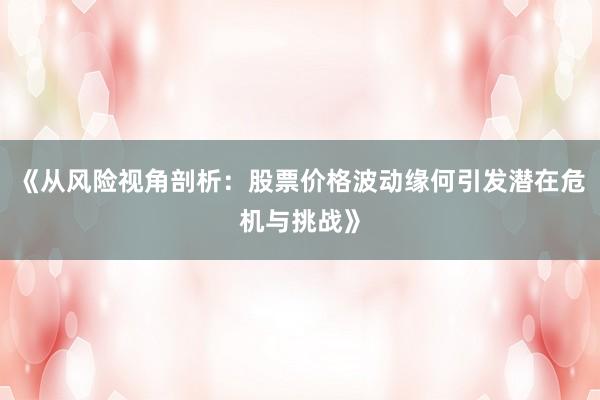 《从风险视角剖析:股票价格波动缘何引发潜在危机与挑战》