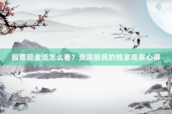 股票现金流怎么看？资深股民的独家观察心得